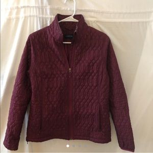 Quilted magenta Land’s End zip up jacket